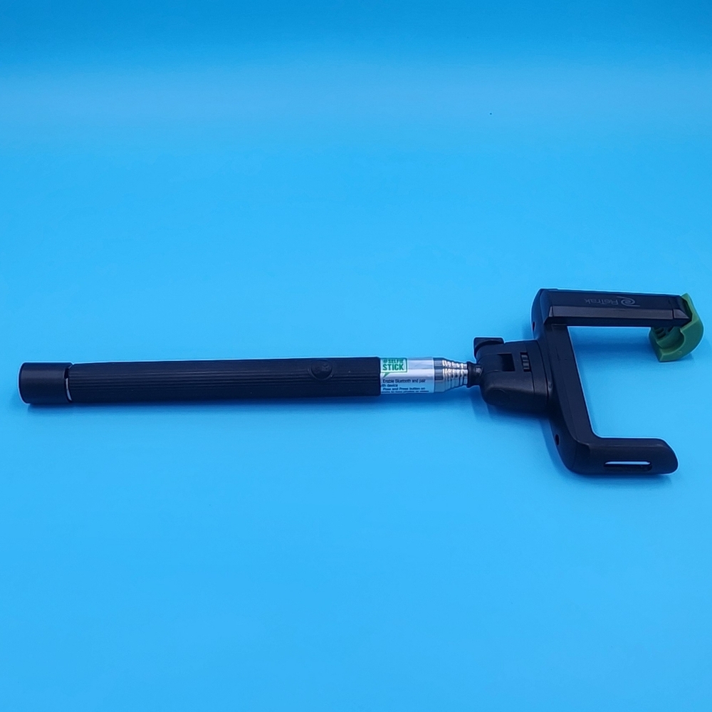 Black Selfie Stick with Green Accent